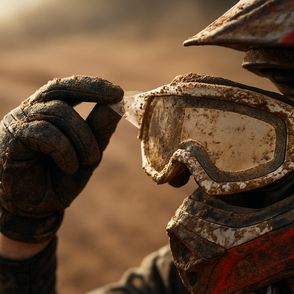 Goggle Tear-Off Timing for Dusty Dirt Track Racing